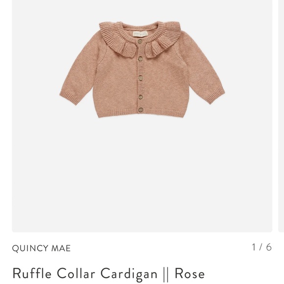 Quincy Mae Ruffle Collar Cardigan and Bloomer (set)- color Rose // size 12-18 mo